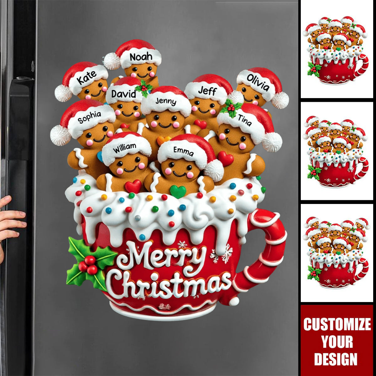 Merry Christmas - Personalized Gingerbread Family Decal (BUY 2 10% OFF)