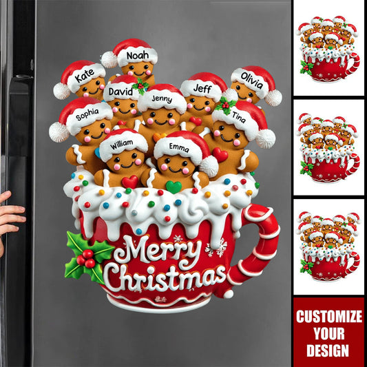 Merry Christmas - Personalized Gingerbread Family Decal (BUY 2 10% OFF)