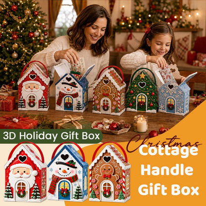 🎄Christmas Cottage Gift Box – 5 Festive Designs for Candy & Small Gifts