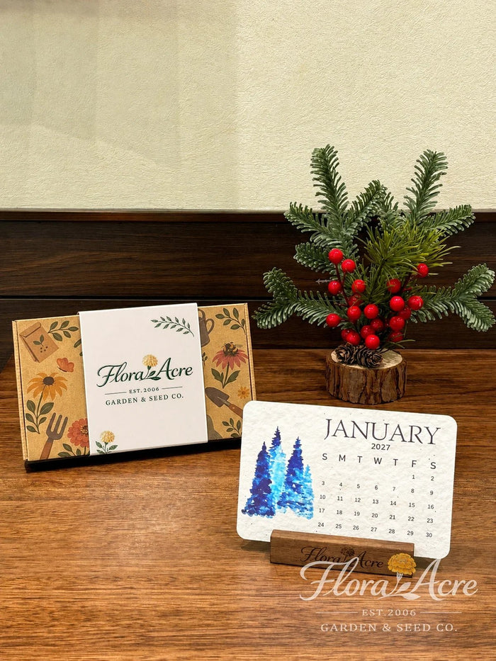 2027 plantable seed calendar with display stand and gift box